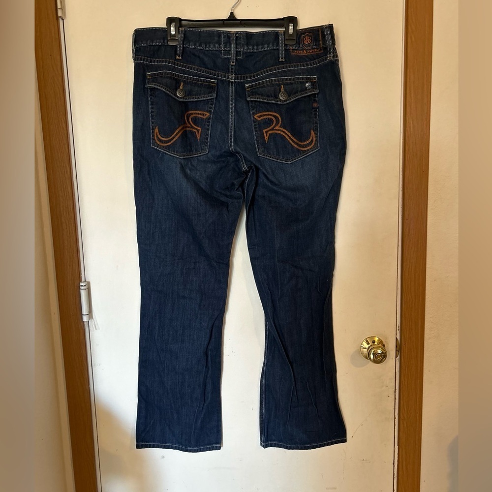 ROCK & REPUBLIC henlee boot cut jeans dark blue denim 38X30